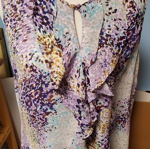 Violet & Claire sleeveless blouse with front ruffles